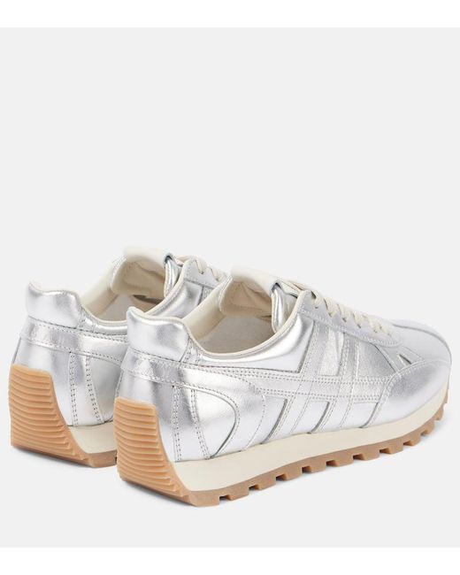 Hogan White Sneakers 86Er Aus Metallic-Leder