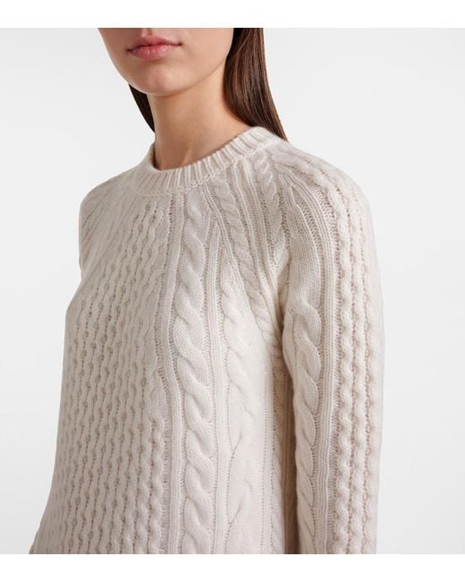 Lisa Yang White Nyla Cable-Knit Cashmere Maxi Dress