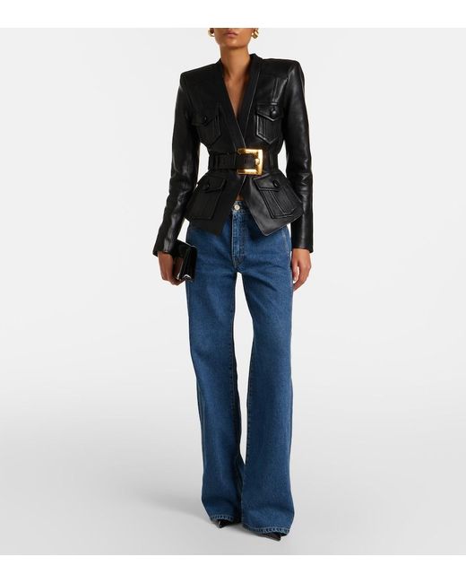 Balmain Blue Wide-Leg Jeans