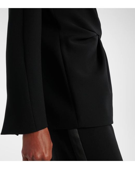 Max Mara Black Draped Cady Wrap Jacket