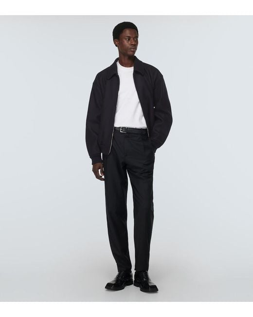 Dolce & Gabbana Blue Wool-Blend Bomber Jacket for men