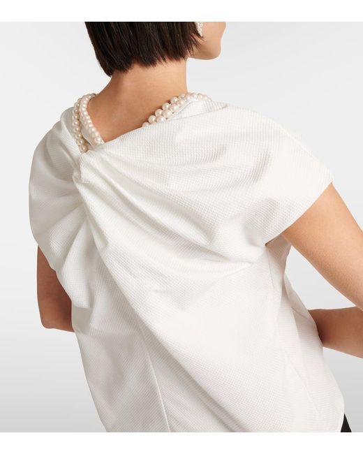 Top con perle bijoux di Junya Watanabe in White