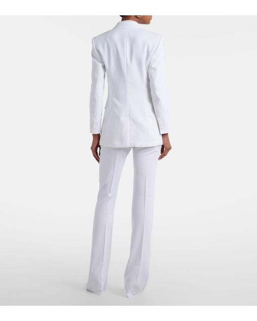 Max Mara White Cotton Slim Pants