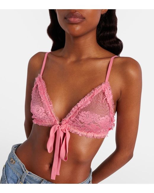 The Attico Pink Bralette Aus Spitze