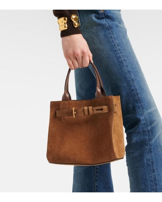 Tom Ford Brown Audrey Small Suede Tote Bag