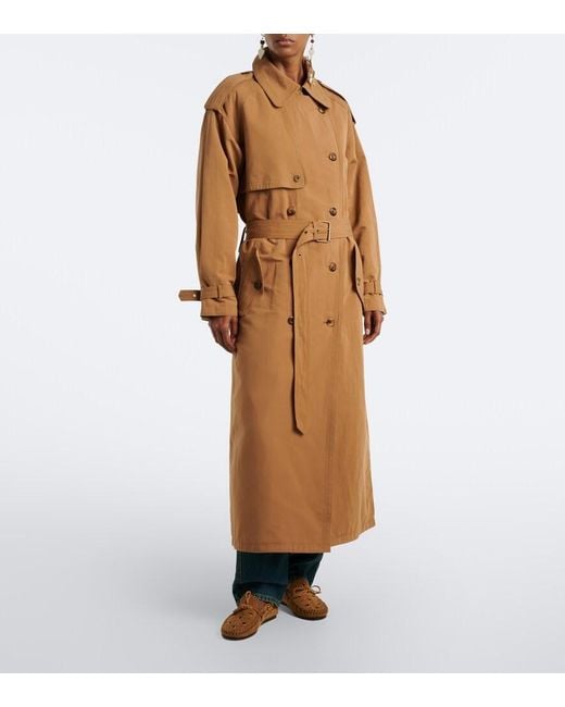 Isabel Marant Brown Violette Cotton And Linen Trench Coat