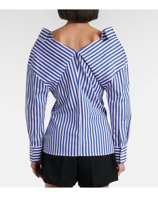 Givenchy Blue Striped Cotton Poplin Blouse