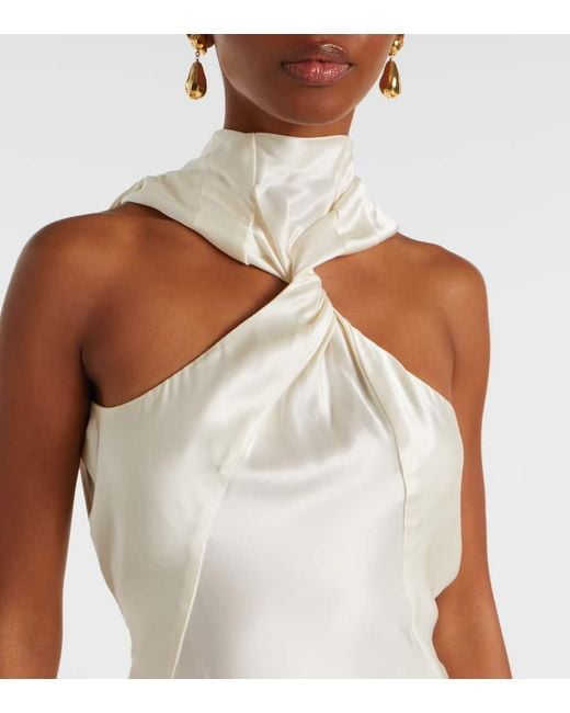 The Attico White Robe Aus Satin