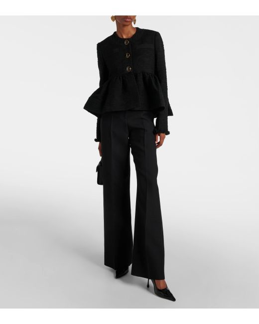 Erdem Black Cropped Tweed Jacket