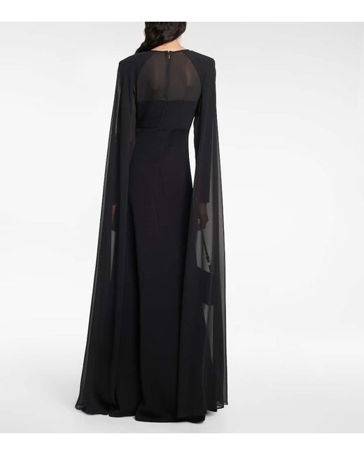 Roland Mouret Black Chiffon Gown