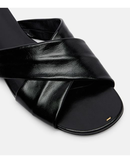 Khaite Black Liria Leather Slides