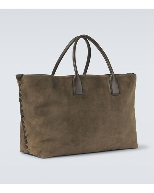 Bottega Veneta Tote Bag Cabat Large Aus Veloursleder in Green für Herren