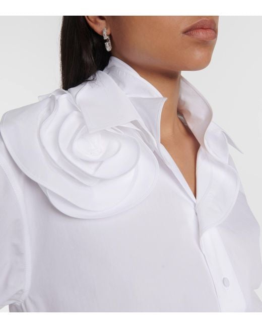 Chemise en coton a fleurs Valentino en coloris White