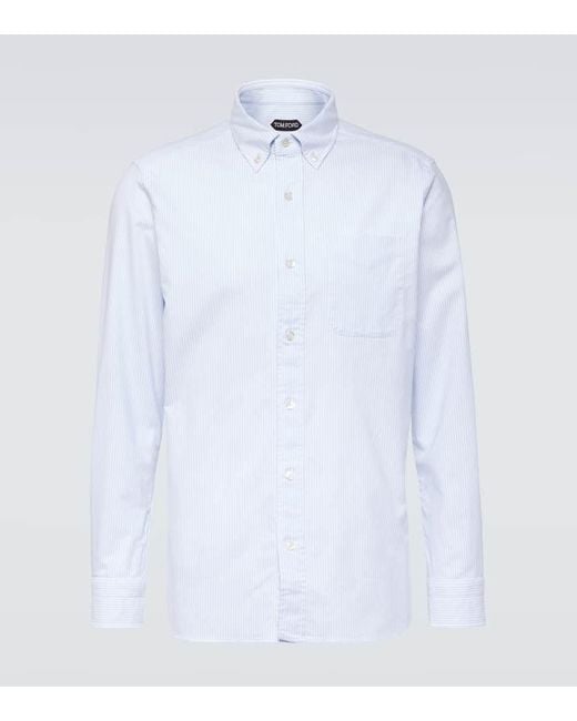 Tom Ford Hemd aus Baumwollpopeline in White für Herren