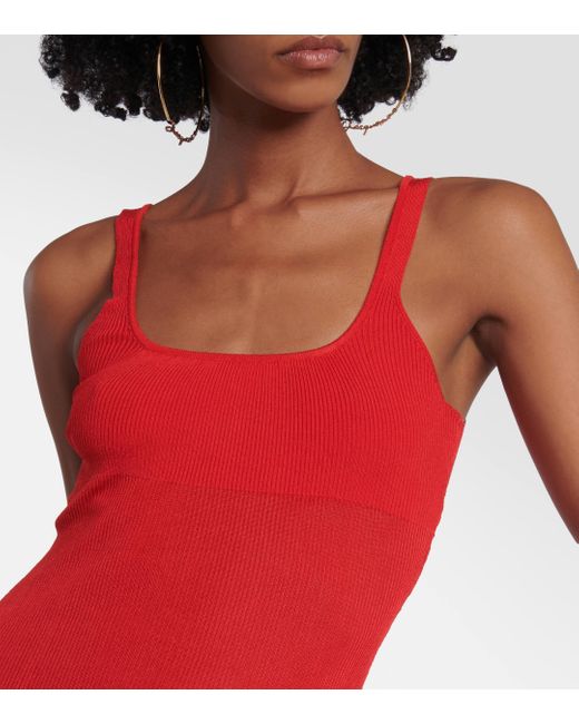 Jacquemus Red La Robe Maille Long Dress