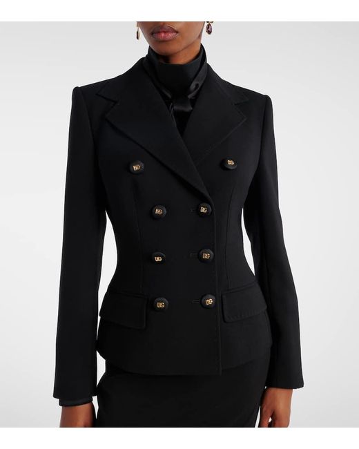 Dolce & Gabbana Black Blazer Dg Aus Schurwolle