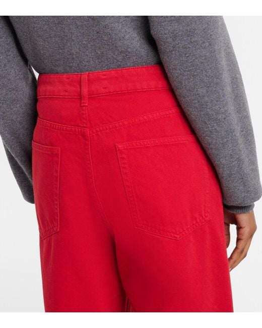 Rohe Red Mid-Rise Wide-Leg Jeans