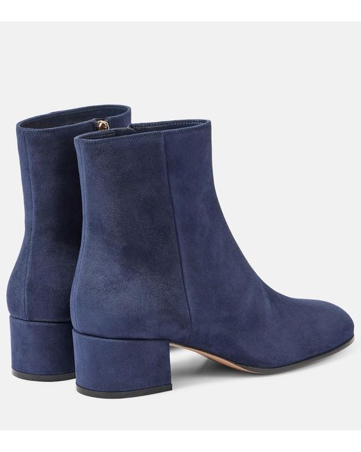 Gianvito Rossi Blue 45 Suede Ankle Boots