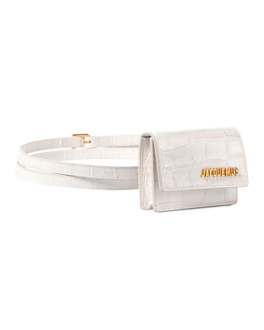 Jacquemus White La Ceinture Bello Croc-effect Leather Belt Bag