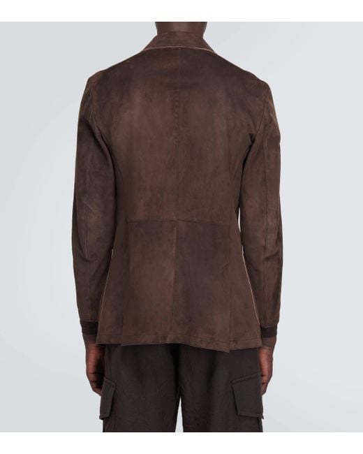 Giorgio Armani Brown Suede Blazer for men