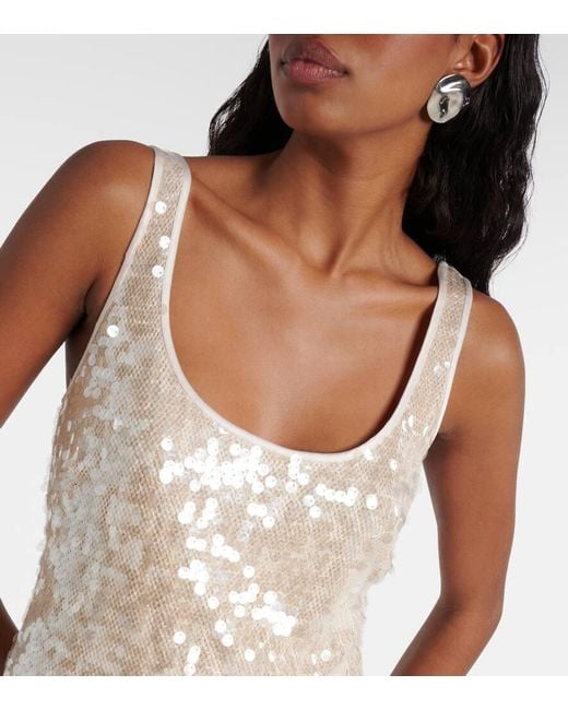 Jonathan Simkhai White Maxikleid Bex Mit Pailletten