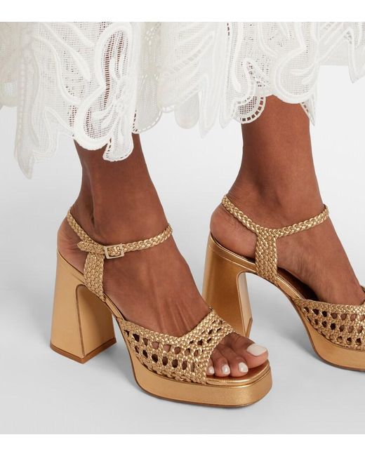 Souliers Martinez Cheyenne Metallic Leather Sandals