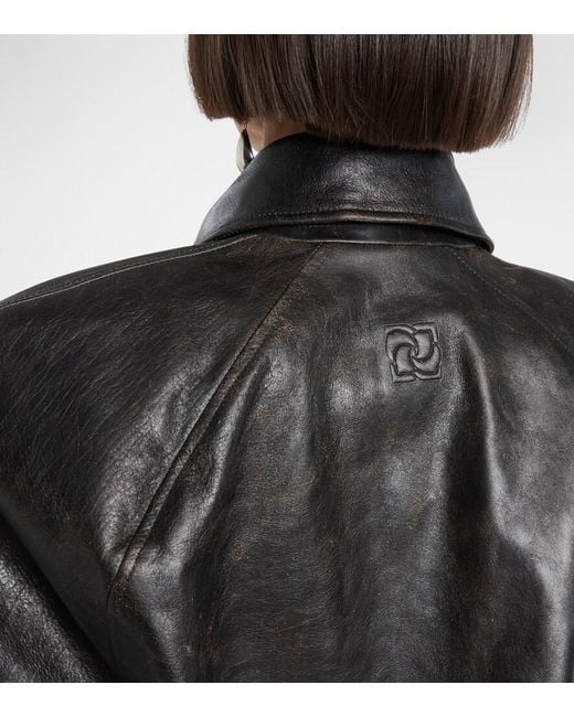 Magda Butrym Black Belted Leather Jacket