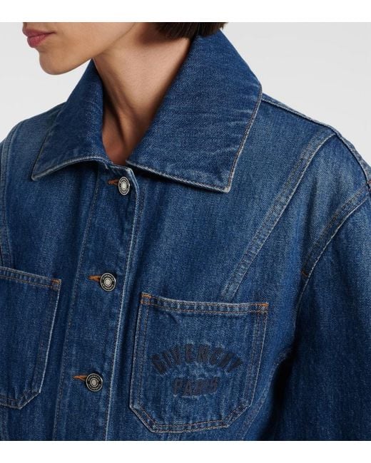 Givenchy Blue Cocoon Cropped Denim Jacket