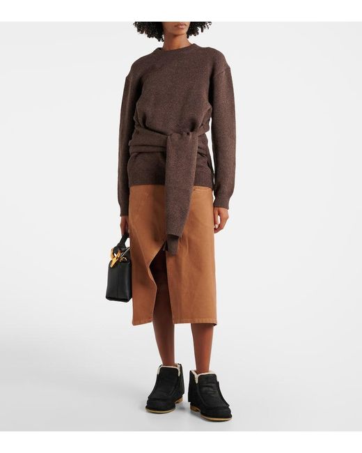 J.W. Anderson Blue Ankle Boots Aus Leder Mit Shearling