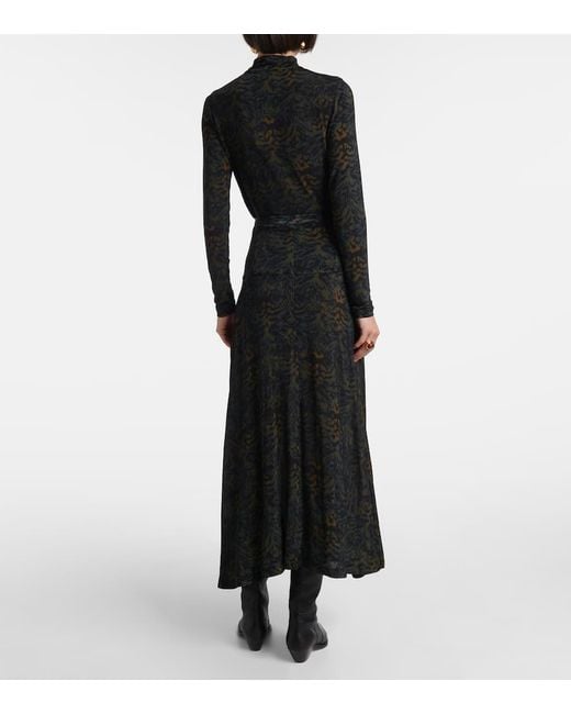 Falda Larga Paola De Jersey Estampada Ulla Johnson de color Black