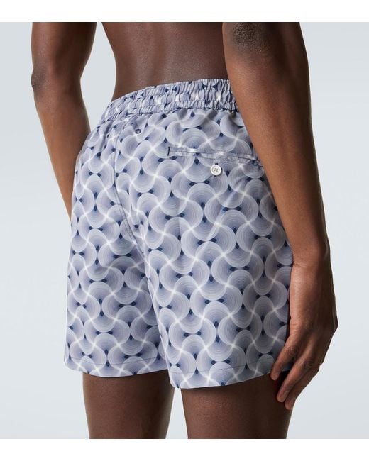 Frescobol Carioca Blue Rio Printed Swim Trunks for men