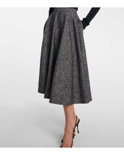 Dolce & Gabbana Black Wool-Blend Midi Skirt
