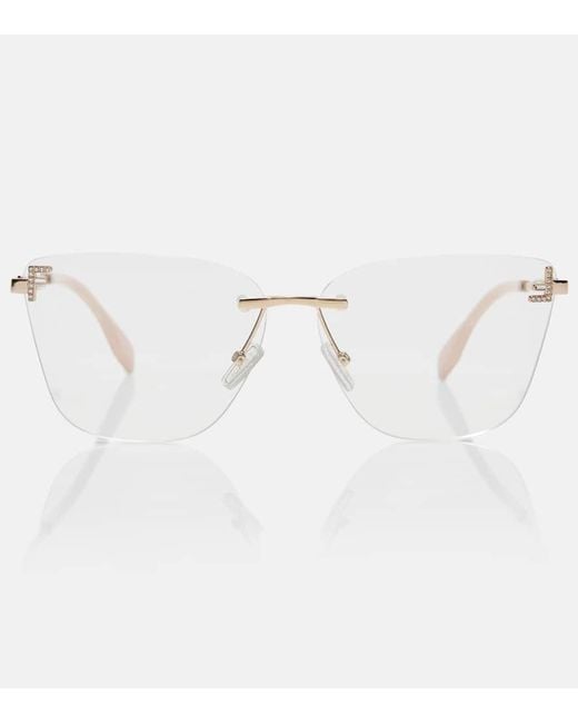 Fendi Natural First Crystal Cat-Eye Glasses