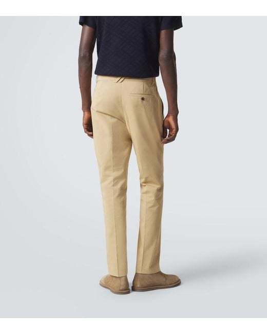 Burberry Natural Cotton Twill Chinos for men
