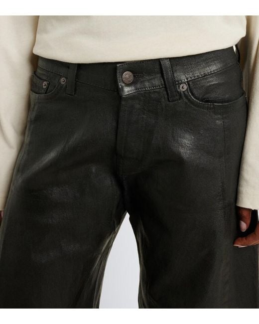 Acne Black Coated Barrel-Leg Jeans