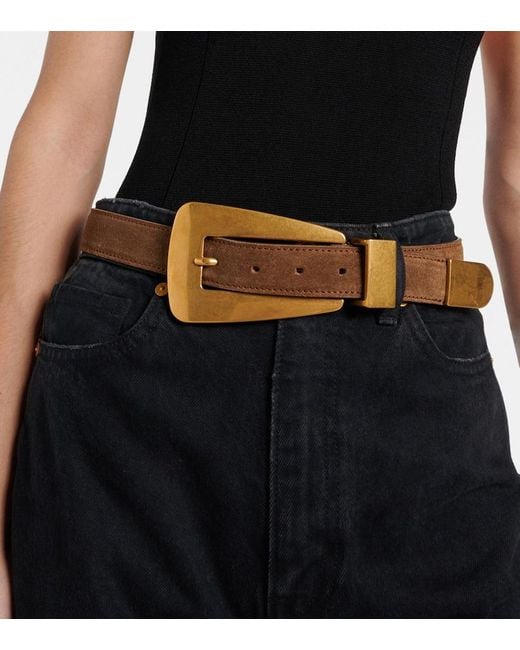 Khaite Natural Lucca Suede Belt