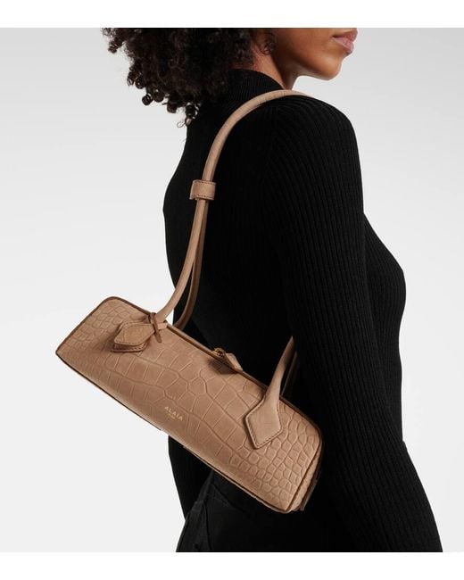Alaïa White Schultertasche Le Teckel Small Aus Leder