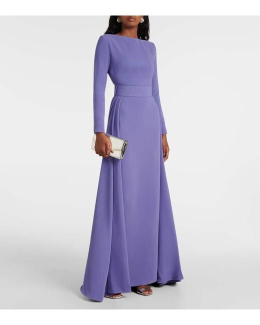 Solace London Blue Shayla Crepe Gown