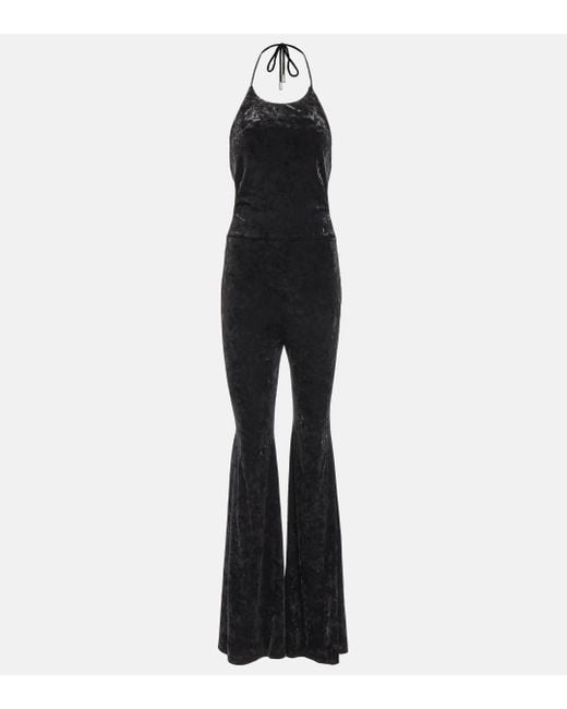 Velvet flared best sale jumpsuit