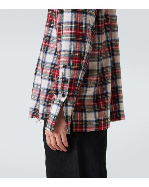 Greg Lauren Red Plaid Cotton Shirt for men