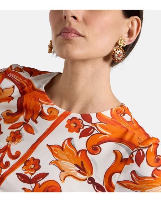 Dolce & Gabbana Metallic Dg Embellished Clip-On Earrings