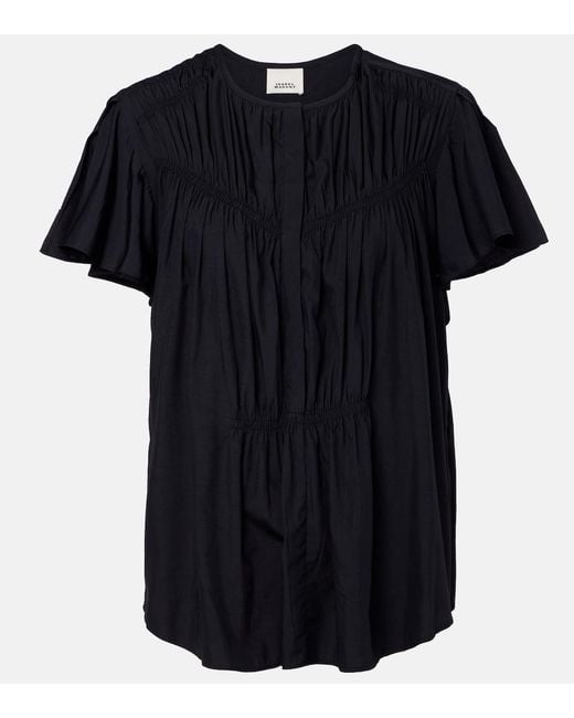 Isabel Marant Black Synda Gathered Top