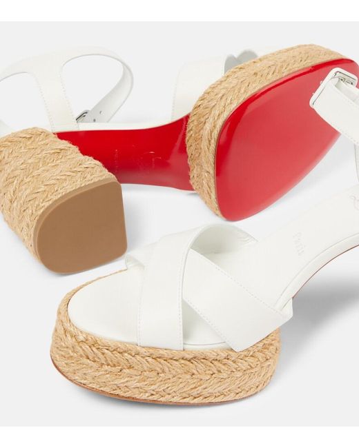 Christian Louboutin White Calakala 70 Leather Espadrilles