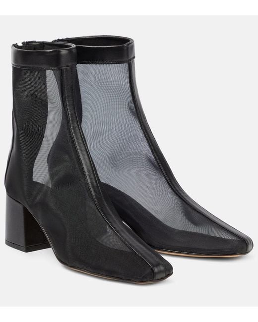Souliers Martinez Black Firme 50 Leather-Trimmed Ankle Boots
