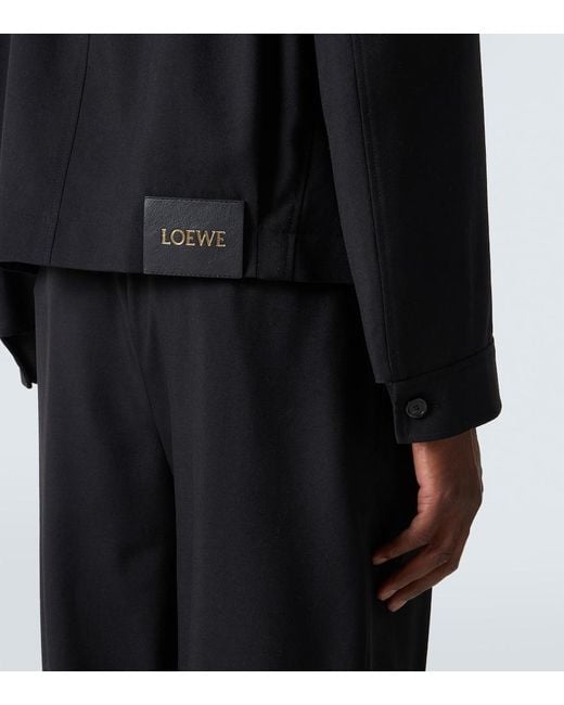 Loewe Blouson Aus Wolle Mit Leder in Black für Herren