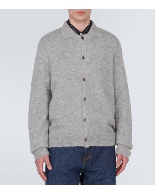 Our Legacy Gray Evening Alpaca-blend Cardigan for men