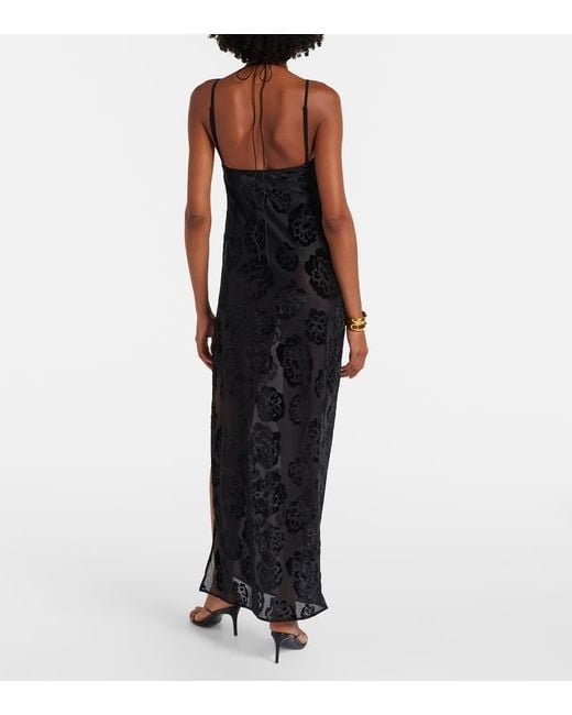Sir Black Vittoria Embroidered Sheer Maxi Dress