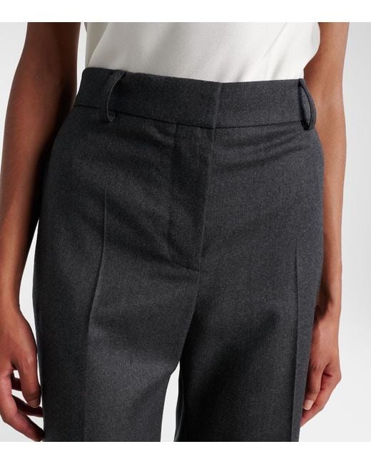 Stella McCartney Blue Wool Flannel Wide-Leg Pants