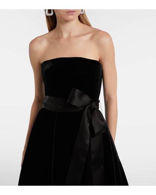 Elie Saab Black Belted Velvet Gown