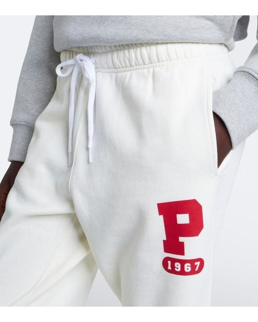 Polo Ralph Lauren White Cotton-Blend Jersey Sweatpants